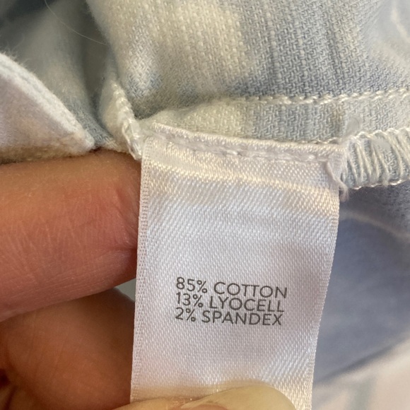 J. Jill Light Blue and White Tie-Dye Cotton Blend Jacket - Picture 4 of 8